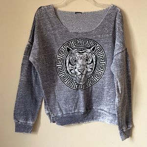 Open neck tiger sweater